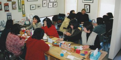 伊香保切り絵美術館　切り絵体験　写真